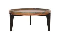 Beistelltisch 75 x 75 cm Altholz bunt/schwarz