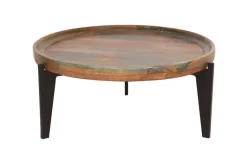 Beistelltisch 75 x 75 cm Altholz bunt/schwarz