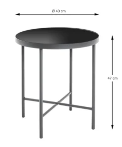 Beistelltisch 40 x 40 cm anthrazit/schwarz