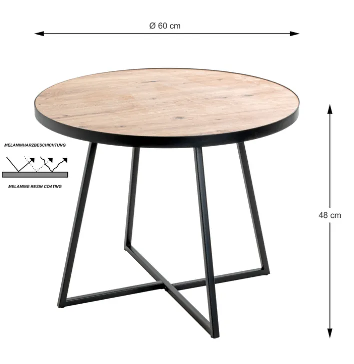 Beistelltisch 60 x 60 cm braun/schwarz