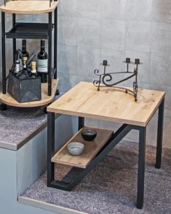 Beistelltisch 55 x 55 cm braun/schwarz