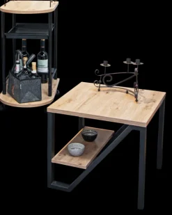 Beistelltisch 55 x 55 cm braun/schwarz