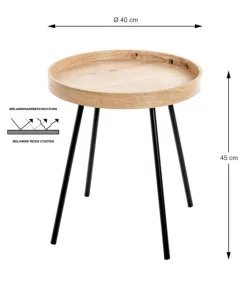 Beistelltisch 40 x 40 cm braun/schwarz