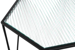 Beistelltisch 46 x 46 cm Dekorglas/schwarz