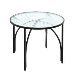 Beistelltisch 50 x 50 cm Dekorglas/schwarz