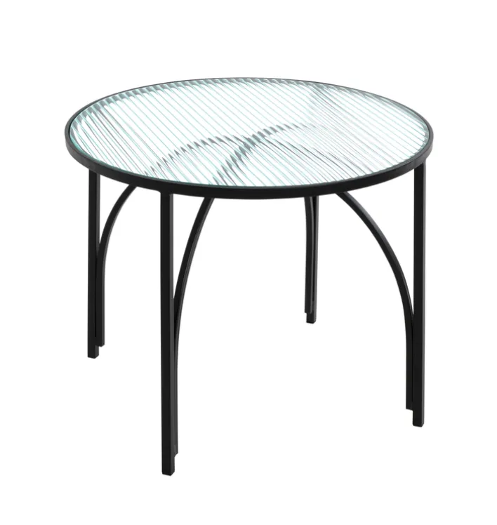 Beistelltisch 50 x 50 cm Dekorglas/schwarz