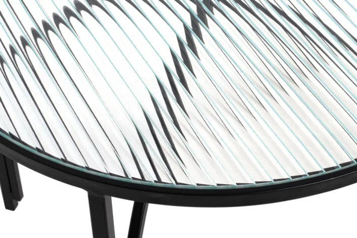 Beistelltisch 50 x 50 cm Dekorglas/schwarz