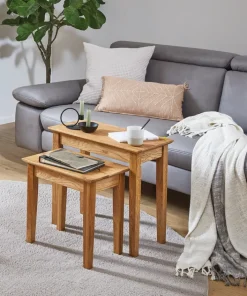 Beistelltisch 56 x 52 cm Eiche massiv braun