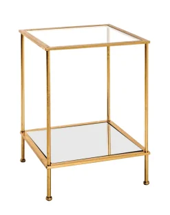Beistelltisch 39 x 39 cm Glas/goldfarbig