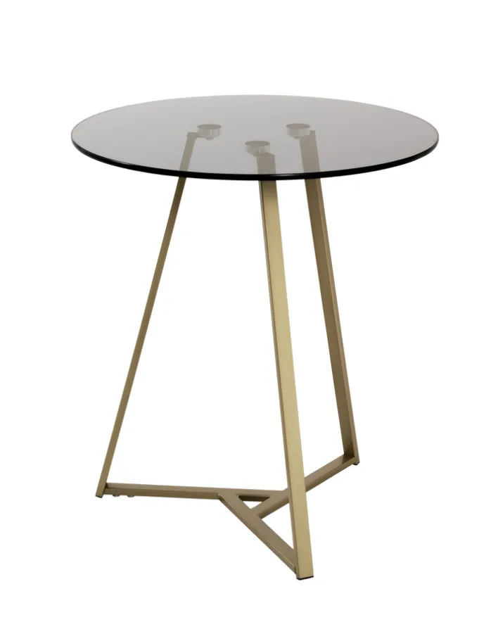 Beistelltisch 45 x 50 cm goldfarbig/grau rund