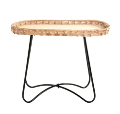 Beistelltisch 70 x 33 cm natur/schwarz