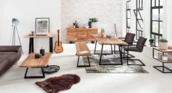 Beistelltisch 30 x 45 cm schwarz/ Akazie