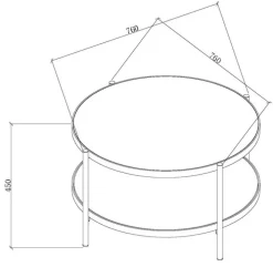 Beistelltisch 76 x 45 cm schwarz