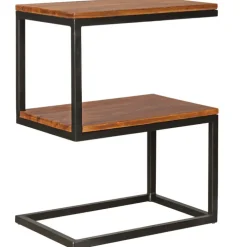 Beistelltisch 45 x 30 cm schwarz/ braun