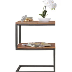 Beistelltisch 45 x 30 cm schwarz/ braun