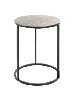 Beistelltisch 41 x 52 cm silberfarbig/schwarz