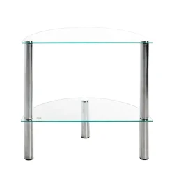 Beistelltisch 45 x 22 x 47 cm Glas Chrom