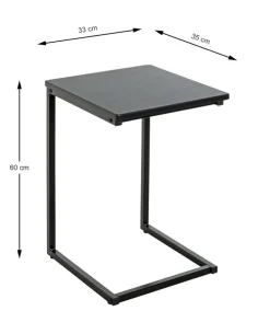Beistelltisch 33 x 60 x 35 cm schwarz