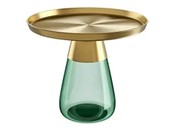 Beistelltisch DROP 60 x 52 cm Flaschengrün/ goldfarbig