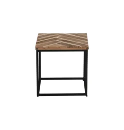 Beistelltisch 2er Set LUANDA Massivholz Akazie natur/schwarz