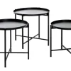 Beistelltisch 3er-Set Ø 39/43/48 cm schwarz