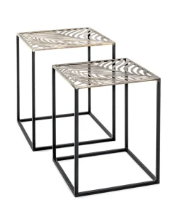 Beistelltisch 2er-Set 35x45 cm 40x50 cm bronzefarbig/schwarz