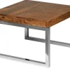 Beistelltisch GUNA 60 x 60 chromfarbig/ Sheesham