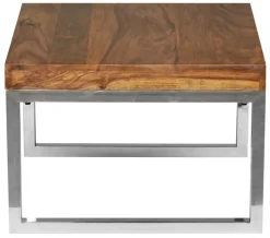 Beistelltisch GUNA 60 x 60 chromfarbig/ Sheesham