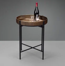 Beistelltisch JANE 48 x 60 cm goldfarbig/ schwarz