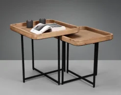 Beistelltisch JENNY 57 x 57 cm braun/ schwarz