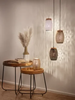 Beistelltisch JETTE Ø 66,5 x 58 cm Massivholz braun/schwarz