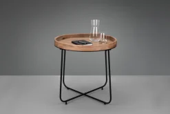 Beistelltisch JETTE Ø 66,5 x 58 cm Massivholz braun/schwarz