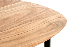 Beistelltisch KALKUTTA Ø 46 cm Akazie Massivholz/schwarz