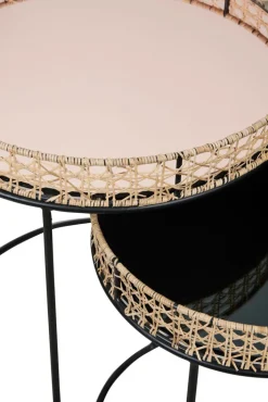 Beistelltisch KARJANA 2-teilig braun/ schwarz