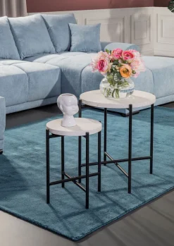 Beistelltisch MAXIMUS Terrazzo Ø 48 x 50 cm Weiß-Grau meliert