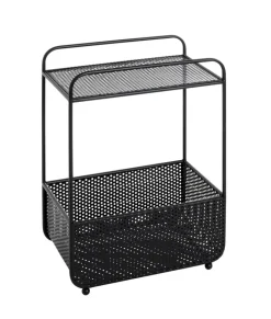 Beistelltisch mit Zeitungsablage 41 x 25 cm schwarz