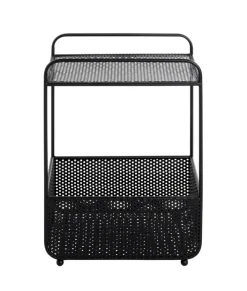 Beistelltisch mit Zeitungsablage 41 x 25 cm schwarz