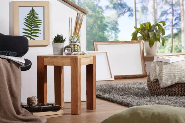 Beistelltisch MUMBAI 35 x 35 cm Akazie