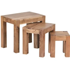 Beistelltisch MUMBAI 3-teilig Set Akazie braun