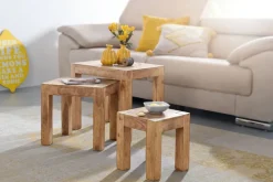 Beistelltisch MUMBAI 3-teilig Set Akazie braun