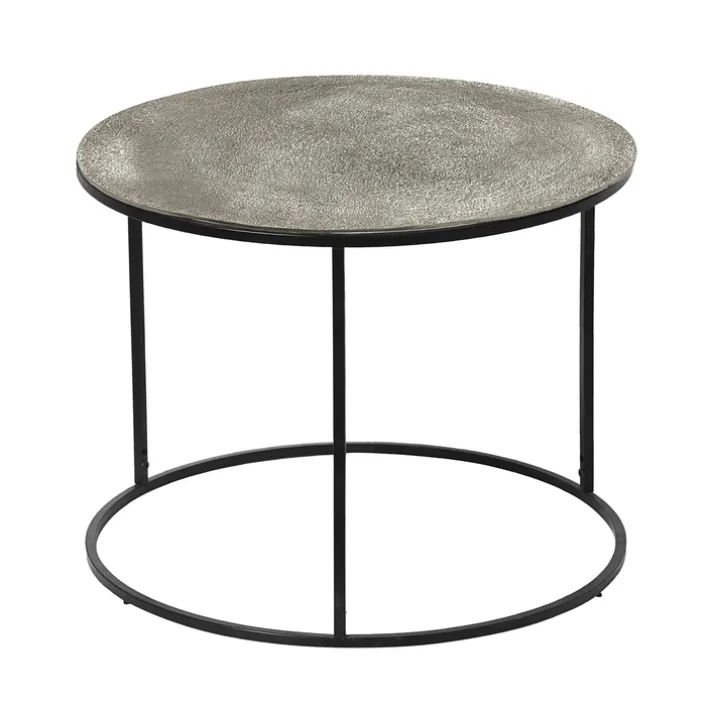 Beistelltisch PADMA 60 x 60 cm silberfarbig/schwarz