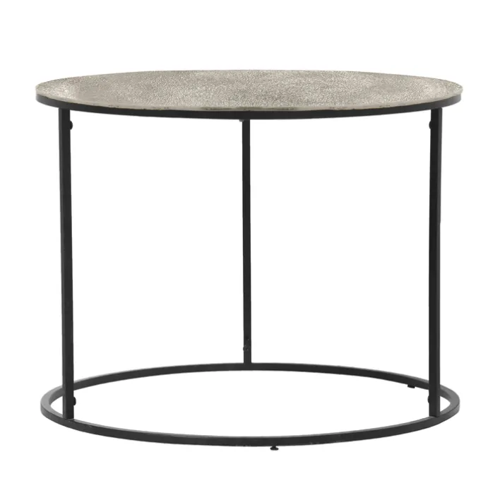 Beistelltisch PADMA 60 x 60 cm silberfarbig/schwarz