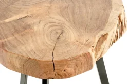 Beistelltisch PATNA Ø 45 cm Massivholz Akazie/schwarz