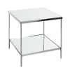Beistelltisch quadratisch 45 x 45 cm Spiegelglas/chromfarbig