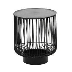 Beistelltisch RINARA 41 x 41 cm silberfarbig/schwarz