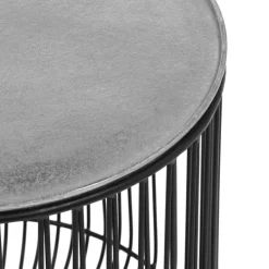 Beistelltisch RINARA 41 x 41 cm silberfarbig/schwarz