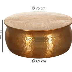 Beistelltisch rund 75 cm Goldfarbig