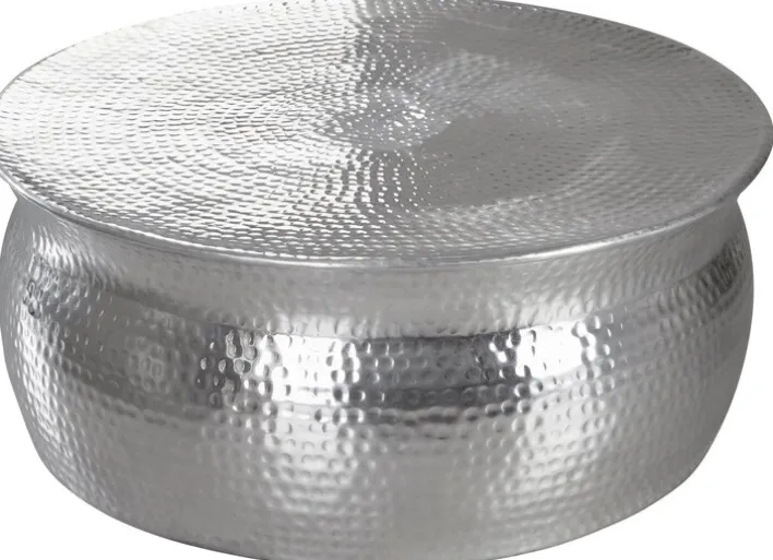 Beistelltisch rund 75 cm Silberfarbig