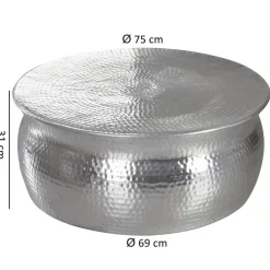 Beistelltisch rund 75 cm Silberfarbig