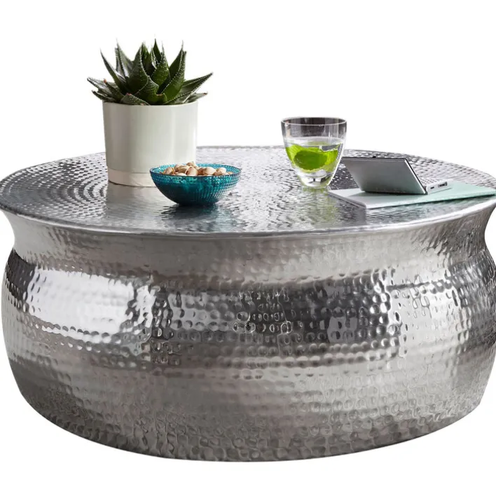 Beistelltisch rund 75 cm Silberfarbig